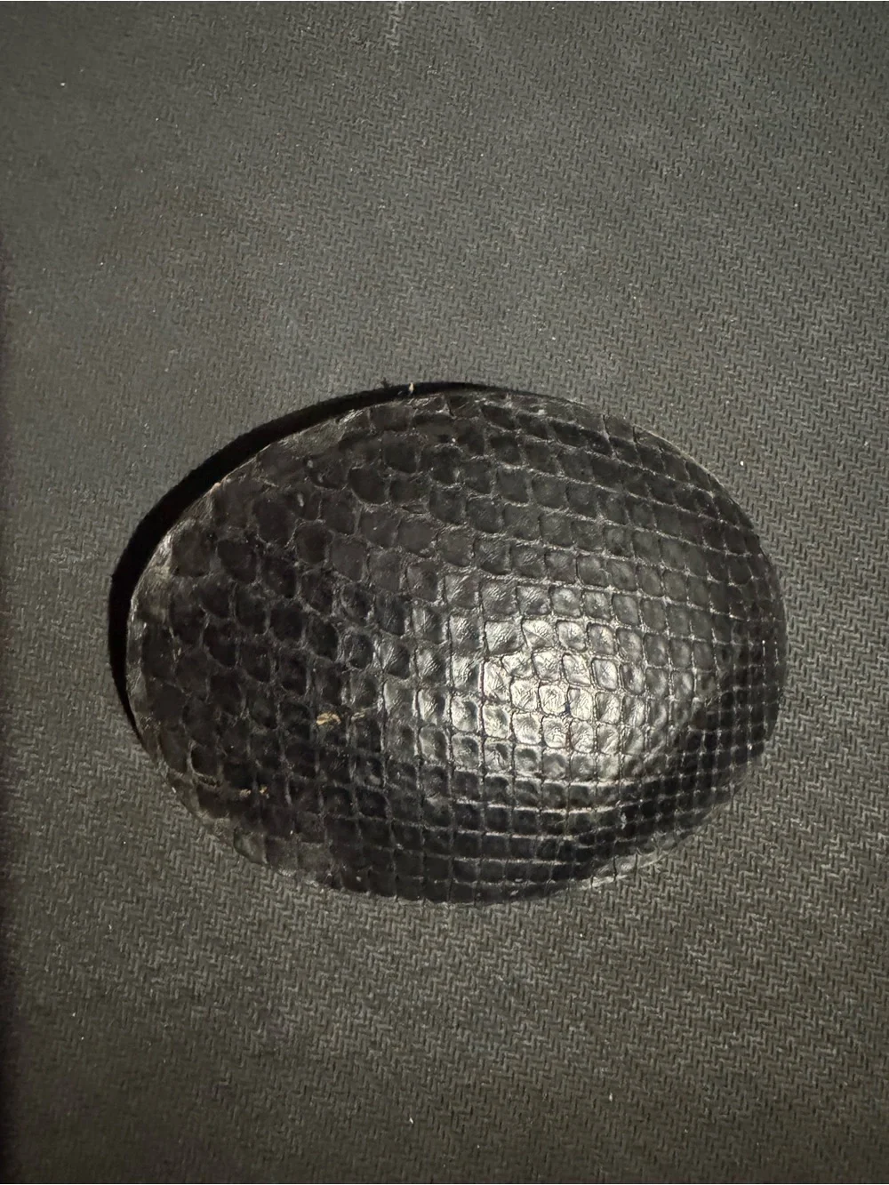 vintage oval black snakeskin leather belt buckle